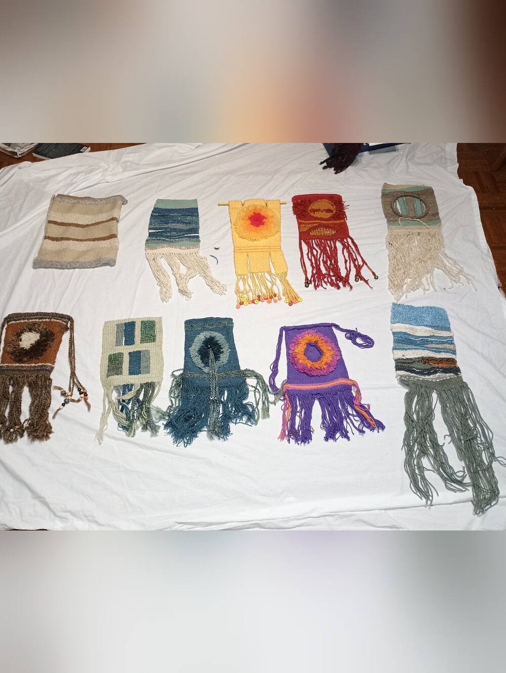Choice! 10 Handwoven Boho Wall Hangings - Multi Color Some are bags
